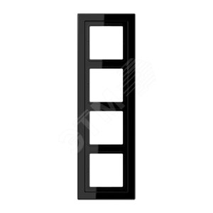 Рамка 4-я для горизонтальной/вертикальной установки  Серия- LS-Design  Материал- дуропласт  Цвет- черный - JUNG