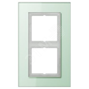 Рамка 2-я для горизонтальной/вертикальной установки  Серия- LS plus  Материал- стекло  Цвет- матовый белый