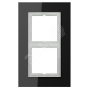 Рамка 2-я для горизонтальной/вертикальной установки  Серия- LS plus  Материал- стекло  Цвет- черный