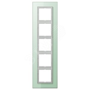 Рамка 5-я для горизонтальной/вертикальной установки  Серия- LS plus  Материал- стекло  Цвет- матовый белый