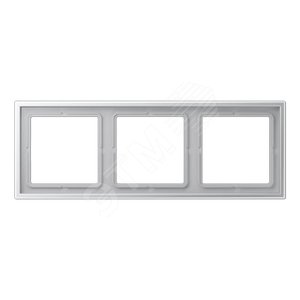 Рамка 3-я для горизонтальной/вертикальной установки (для устройств и накладок серии LS990 в монтажный адаптер)  Серия- LS ZERO  Материал- термопласт (ударопрочный) лакированный  Цвет- алюминий