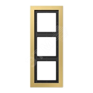 Рамка 3-я для горизонтальной/вертикальной установки  Серия- LS-Design  Материал- металл  Цвет- классическая латунь - JUNG