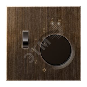 Накладка для регулятора подогрева пола   Серия LS990  Материал- металл  Цвет- античная латунь