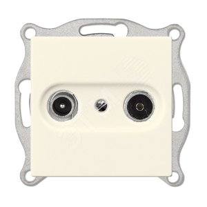 ECO Розетка TV-FM проходная с накладкой, сл. кость (S2900-10/1) - JUNG