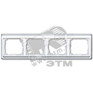 Рамка 4 поста горизонтальная белая