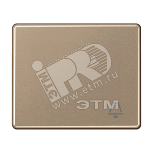 Клавиша для выключателя с символом  звонок   золотая бронза