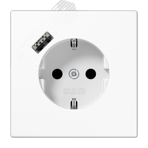 Розетка SCHUKO с USB-зарядным устройством, тип A, термопласт, белый (LS1520-18AWW) - JUNG