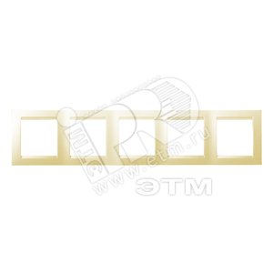 15 Рамка на 5 постов слоновая кость