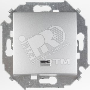 Выключатель одноклавишный с подсветкой, 16А, 250В, винтовой зажим, алюминий