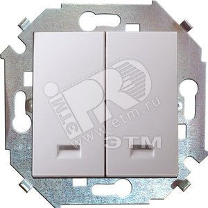 15 Выключатель двухклавишный с подсветкой 16А 250В винтовой зажим белый