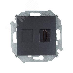 15 Розетка HDMI, графит - Simon