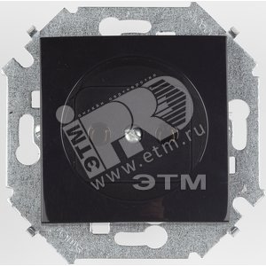 Розетка 2P 16А 250В винтовой зажим черный глянец (1591431-032) - Simon