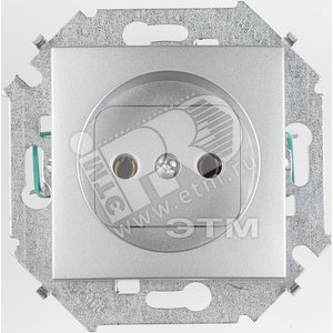 Розетка 2P со шторками, 16А, 250В, винтовой зажим, алюминий - Simon