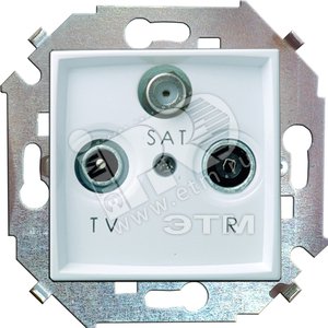 15 Розетка R-TV-SAT одиночная винтовой зажим белый - Simon