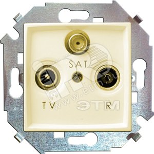 15 Розетка R-TV-SAT одиночная винтовой зажим слоновая кость - Simon
