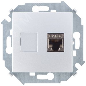 Розетка для передачи данных RJ45 Cat.6A FTP (AMP) цвета алюминий S15 - Simon