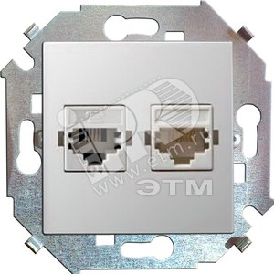 15 Розетка компьютерная двойная RJ45 кат.5е белый - Simon