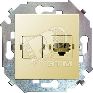15 Розетка компьютерная RJ45 категория 5е слоновая кость - Simon