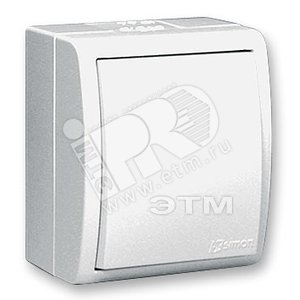 Выключатель одноклавишный, с подсветкой, IP54 10А, 250В, винтовой зажим, S15A, белый - Simon