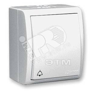 15 Aqua Кнопка клавишная с символом «звонок» IP54 10А 250В винтовой зажим S15A белый - Simon