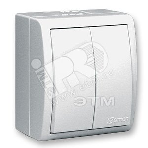 15 Aqua Выключатель двухклавишный с подсветкой IP54 10А 250В винтовой зажим S15A белый - Simon