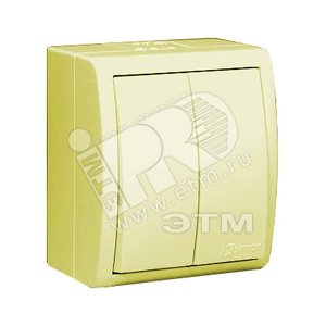 15 Aqua Выключатель двухклавишный с подсветкой IP54 10А 250В винтовой зажим S15A слоновая кость - Simon