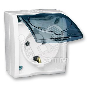 15 Aqua Розетка 2Р+Е Schuko со шторками с крышкой полупр. IP54 16А 250В винтовой зажим S15A белый - Simon
