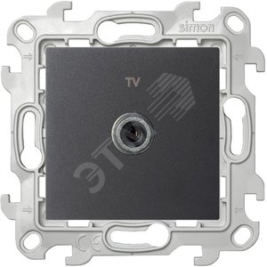 Розетка ТВ проходная, графит