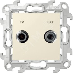 Розетка TV-SAT одиночная, слоновая кость