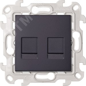 Розетка для передачи данных 2xRJ45 Cat.6 UTP цвета графит S24 Harmonie - Simon