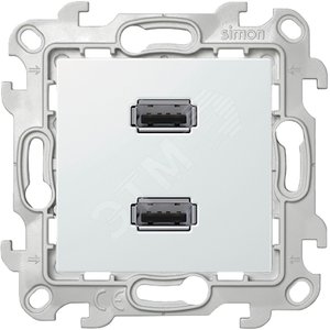 Коннектор 2хUSB, белый