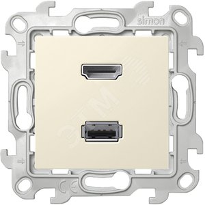 Коннектор HDMI+USB 2.0, слоновая кость