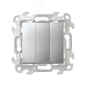 Трехклавишный выключатель 10AX 250В~ цвета алюминий S24 Harmonie - Simon
