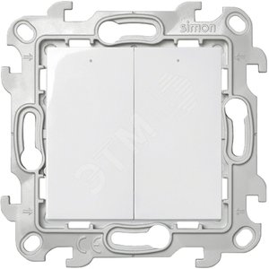 Выключатель двухклавишный с подвсеткой, белый