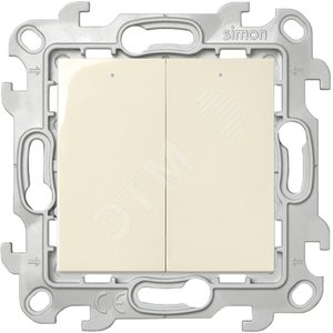 Выключатель двухклавишный с подвсеткой, слоновая кость