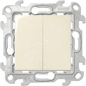 Выключатель двухклавишный, слоновая кость