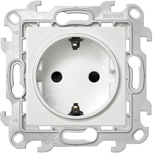Розетка 2К+З Schuko со штор, белый