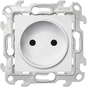 Розетка 2К с защитными шторками, белый