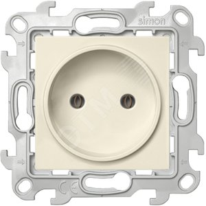 Розетка 2К без защитных шторок, слоновая кость