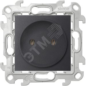 Розетка 2К без защитных шторок, графит