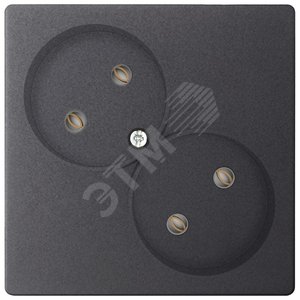 Розетка 2х2К без защитных шторок, графит