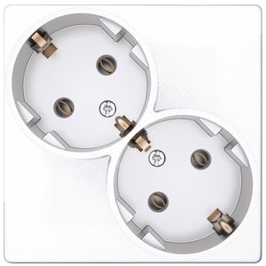 Розетка 2х2К+З Schuko без штор, белый