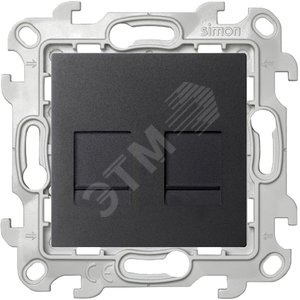 Розетка 2хRJ45 кат 5е UTP, графит