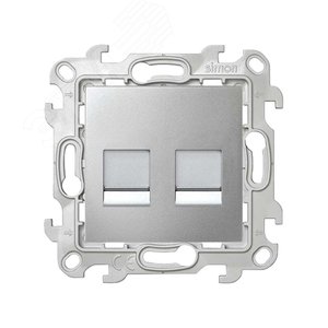 Розетка для передачи данных 2xRJ45 Cat.5e UTP цвета алюминий S24 Harmonie - Simon