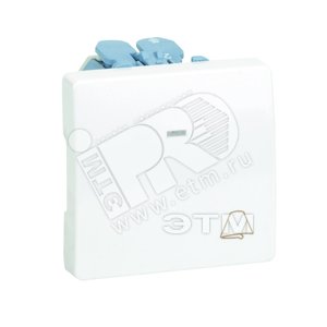 Кнопка клавишная звонок с подсветкой 10А 250В, S27 белый