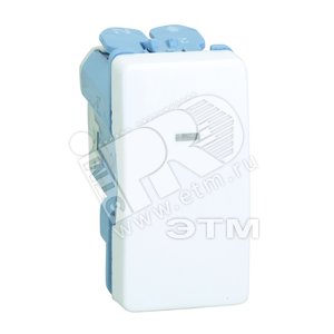 Выключатель проходной с подсветкой узкий, 10А 250В, S27, сл.кость