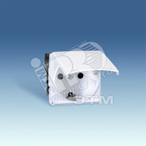 Розетка 2P+E Schuko с крышкой и шторками винтовой зажим 16А 250В S27 белый