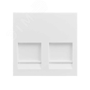 Адаптер со шторками 2 RJ45 Keystone, белый, 400