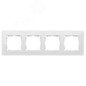 Рамка 4 поста белая с розовым основанием S82 Detail