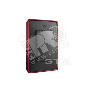 Рамка 2 поста графит/основание красное